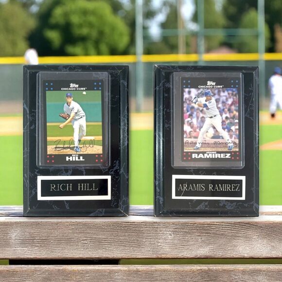 LOT of 2 Rich Hill/Aramis Ramirez Topps Chrome Card Plaques Chicago Cubs 4.5x6.5 - Picture 1 of 11